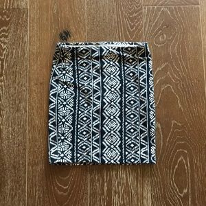 Tribal pattern pencil skirt